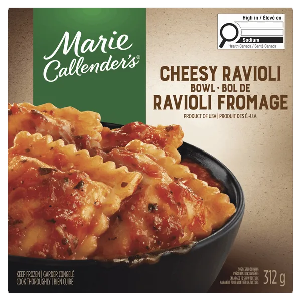 Ravioli à saveur de fromage surgelées