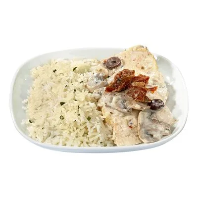 Poulet aux champignons et riz