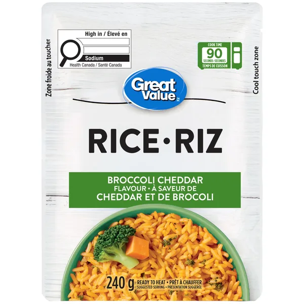 Riz à saveur de cheddar et de brocoli great value
