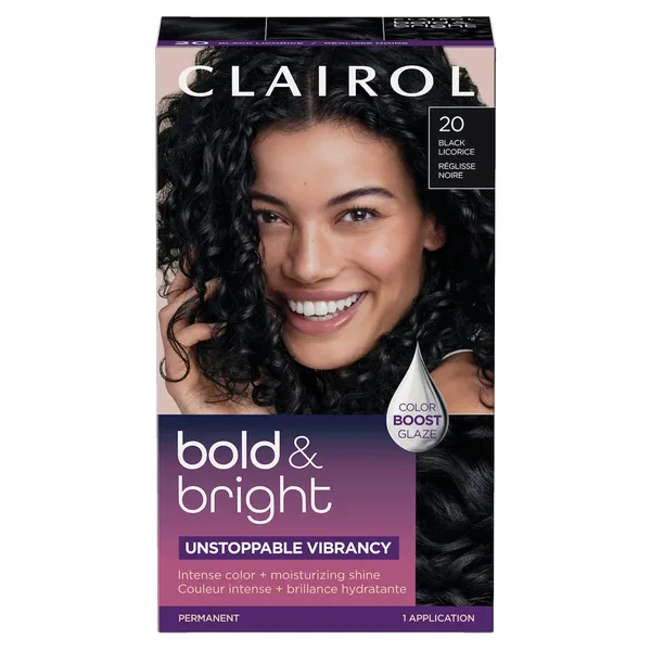 Coloration permanente bold & bright, couleur intense + brillance hydratante 20 réglisse noire
