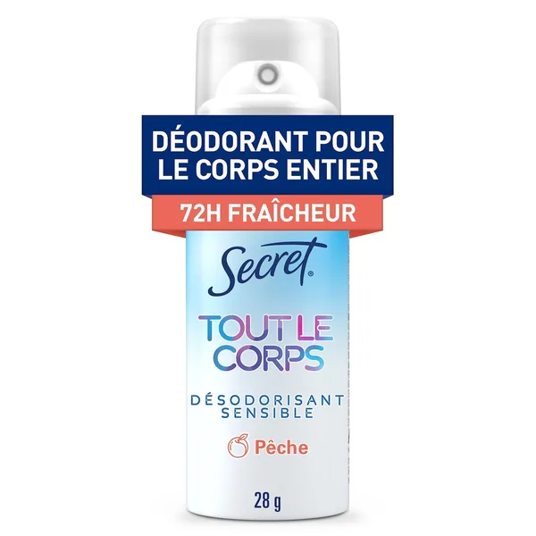 Désodorisant en vaporisateur corporel Tout le corps sans aluminium pour femmes, pêche et vanille