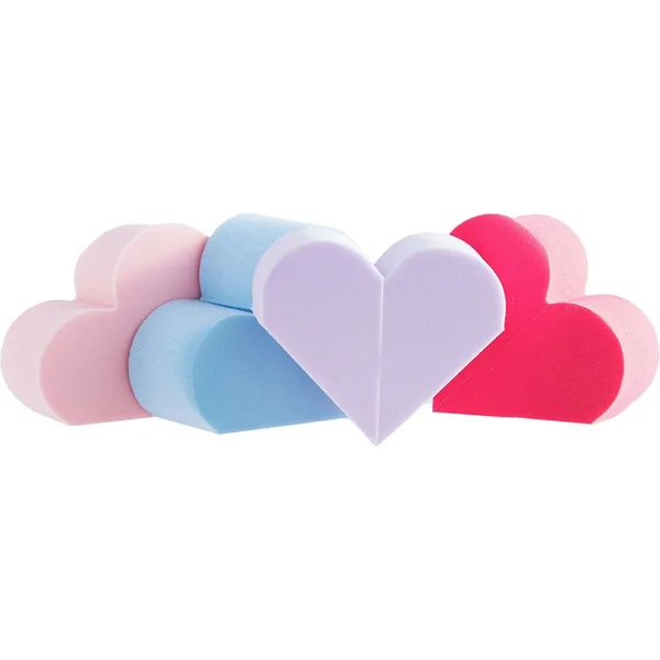 Éponges en forme de cœur, multicolores