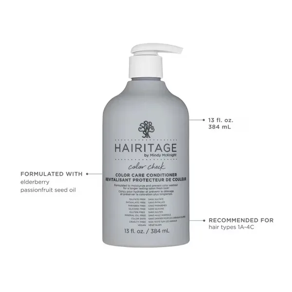 Hairitage color care après-shampooing profond pour cheveux colorés - protection uv. sans sulfate. . distributeur à pompe
