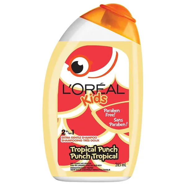 L'oréal kids 2-en-1 shampooing extra doux tropical punch. pour tous types de cheveux.