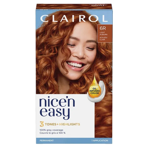 Nice'n Easy 6R Acajou Clair, Coloration permanente, Couleur d'aspect naturel supérieur