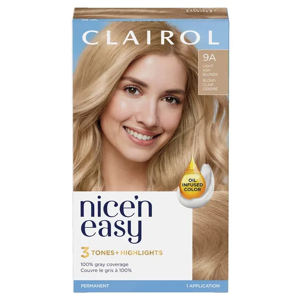 Nice'n Easy 9A Blond Clair Cendré, Coloration permanente, Couleur d'aspect naturel supérieur