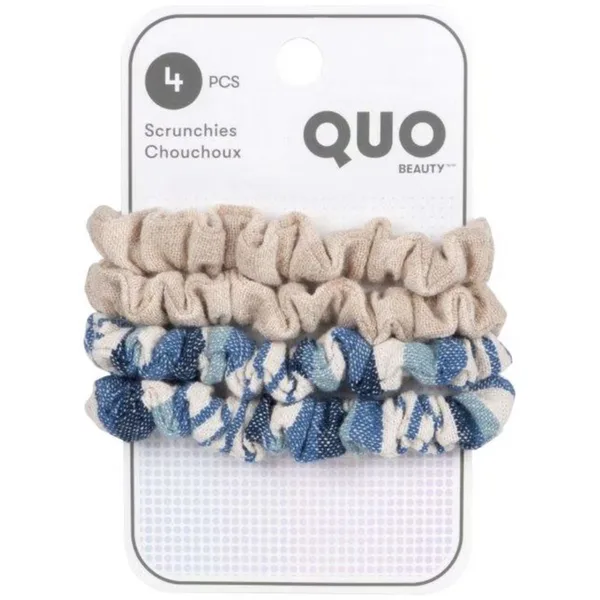 Paquet de 4mini chouchous en coton multicolores