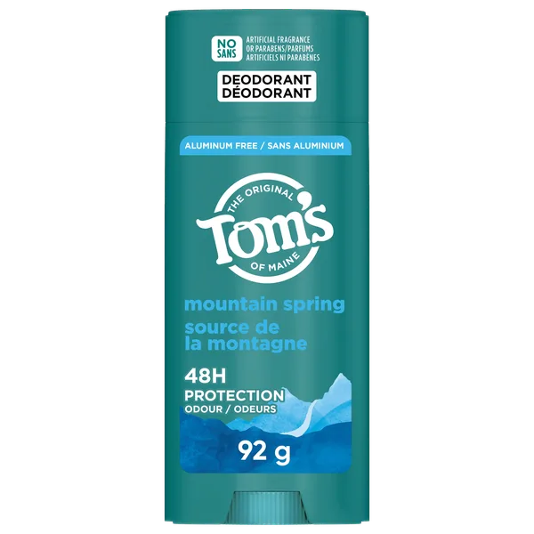 Tom's of maine déodorant naturel source de la montagne pour homme et femme. sans aluminium.  tom's of maine déodorant source de la montagne