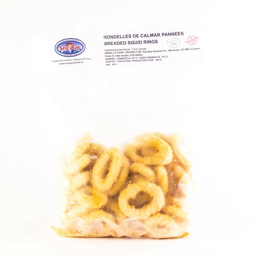 Rondelles de calmar panées surgelées 2 lb