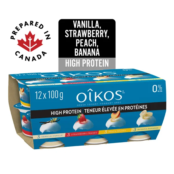 Oikos 0% pechevanfraisebanane x12