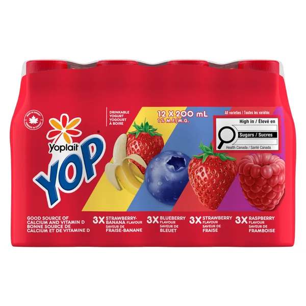 Yogourt à boire saveur assorties