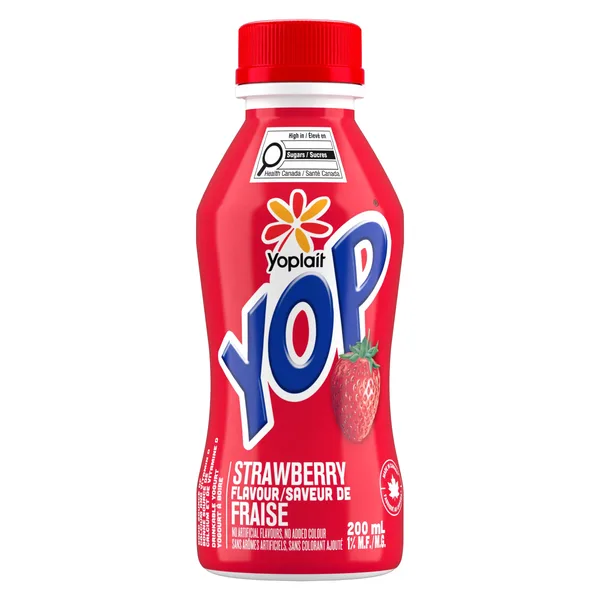 Yogourt à boire saveur de fraise
