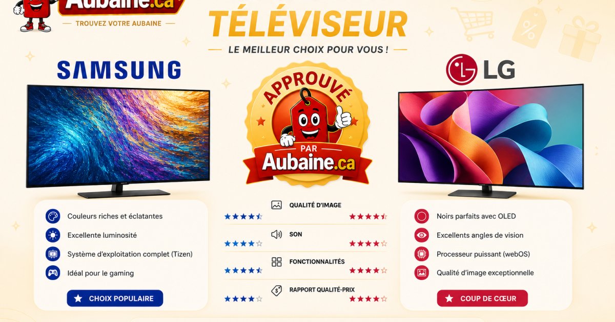 Téléviseur Samsung vs LG au Québec : le comparatif 2026 pour bien choisir