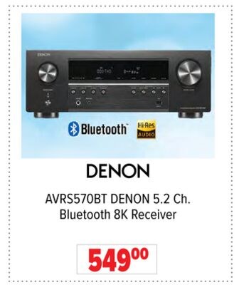 AVRS570BT DENON 5.2 Ch. Bluetooth 8K Receiver