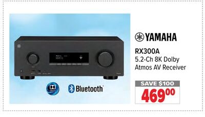 YAMAHA RX300A 5.2-Ch 8K Dolby Atmos AV Receive