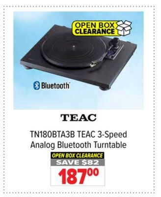 TN180BTA3B TEAC 3-Speed Analog Bluetooth Turnta…