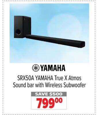 SRX50A YAMAHA True X Atmos Sound bar with Wirel…