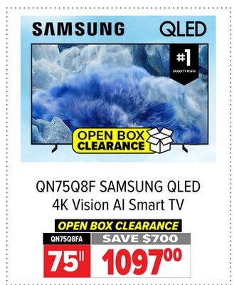 QN75Q8F 75" SAMSUNG QLED 4K Vision AI Smart TV
