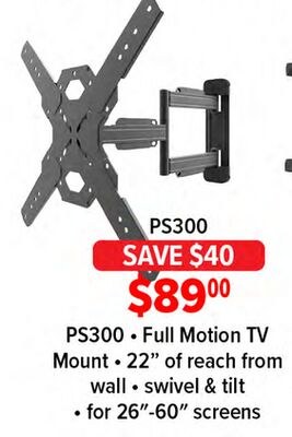 PS300 Kanto Full Motion TV Mount