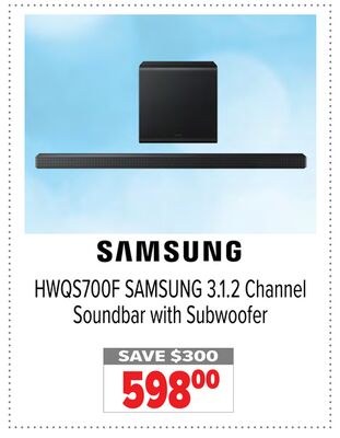 HWQS700F SAMSUNG 3.1.2 Channel Soundbar with Su…