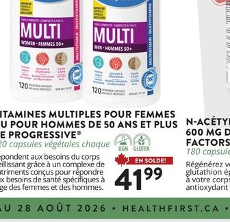 Vitamines Multiples pour Hommes de Progressive