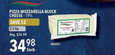 PIZZA MOZZARELLA BLOCK CHEESE - 19%