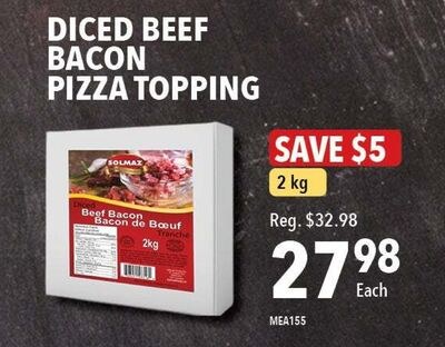 Diced Beef Bacon Pizza Topping
