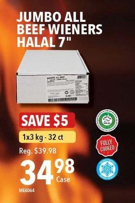 JUMBO ALL BEEF WIENERS HALAL 7"