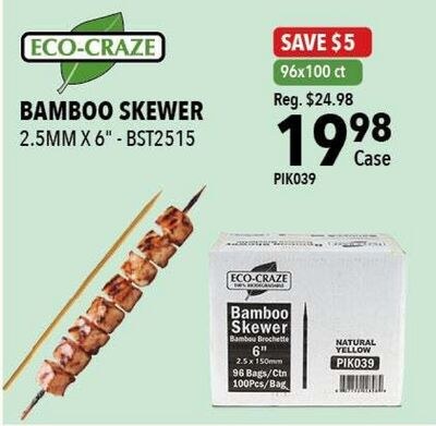 ECO-CRAZE BAMBOO SKEWER