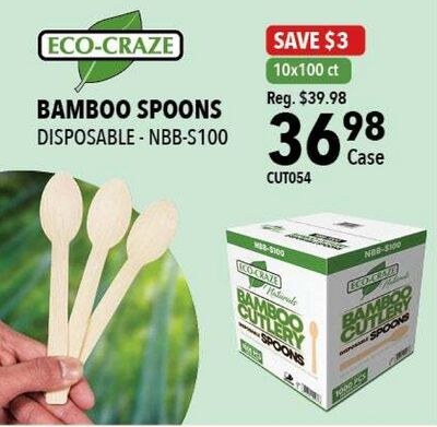 ECO-CRAZE BAMBOO SPOONS