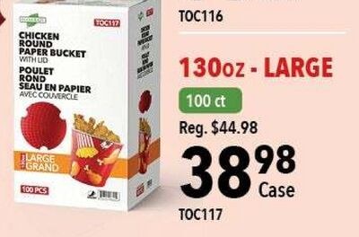 CHICKEN ROUND PAPER BUCKET WITH LID