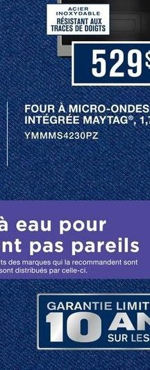 Lave-vaisselle Maytag grand panier intégré