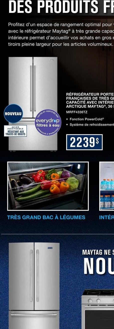 Réfrigérateur portes françaises de très grande …