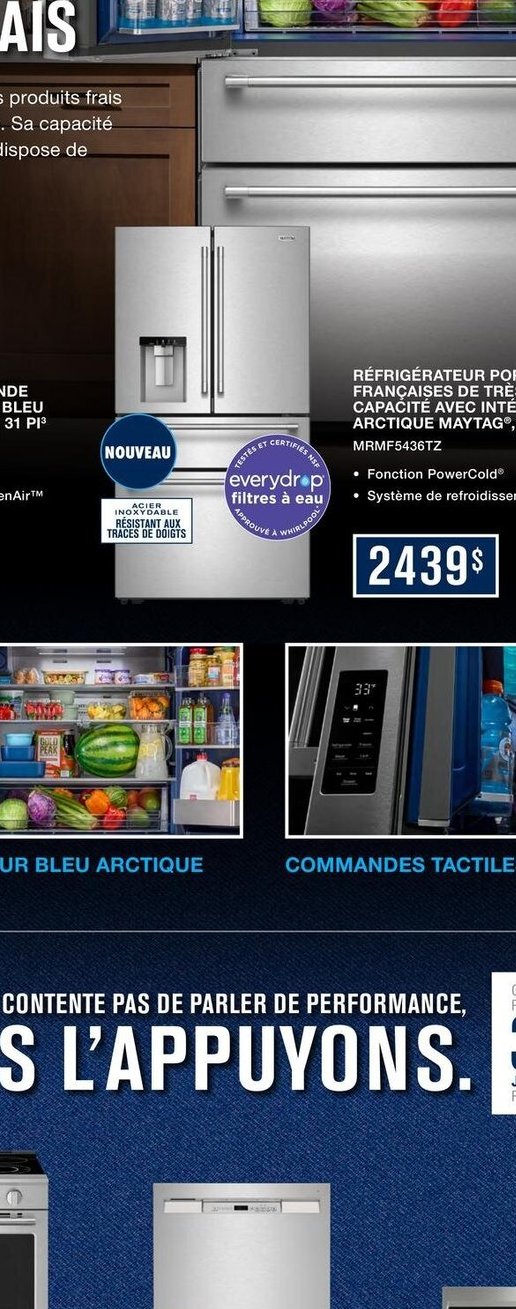 Réfrigérateur portes françaises de très grande …