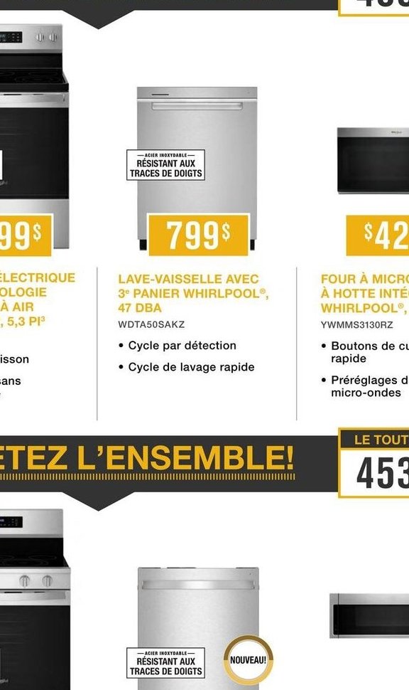 Lave-vaisselle encastrable à l'armoire Whirlpoo…