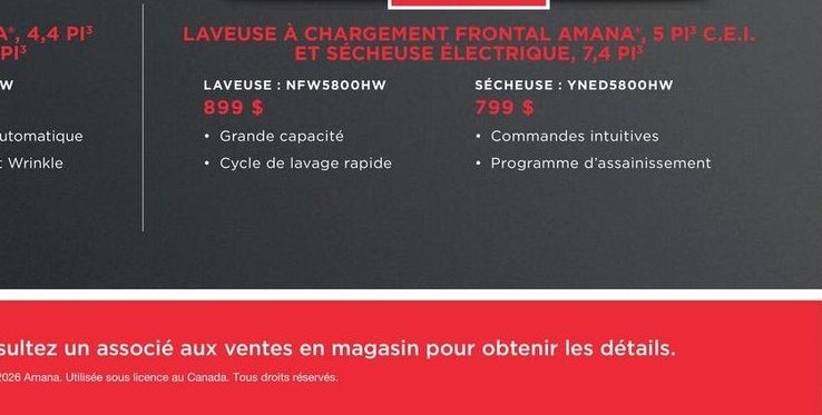 Laveuse à chargement frontal Amana