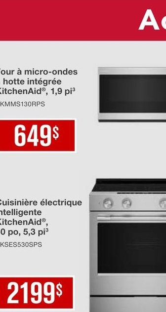 Four à micro-ondes à hotte intégrée KitchenAid