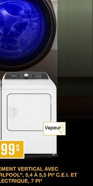 Sécheuse électrique Whirlpool YWE4050LW avec te…