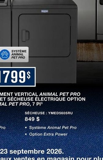 Sécheuse électrique Maytag YME4550RU avec systè…