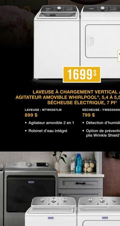 Laveuse à chargement vertical Whirlpool avec te…