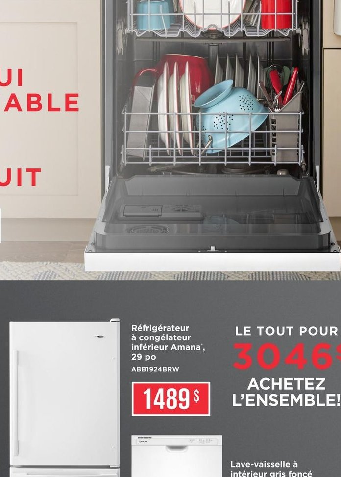 Lave-vaisselle à intérieur gris foncé Amana