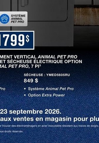 Sécheuse électrique Maytag YME4550SW avec systè…