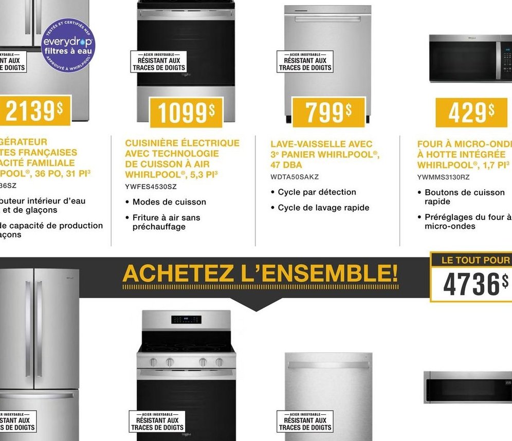 Lave-vaisselle à l'armoire Whirlpool