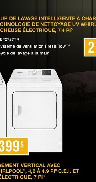 Sécheuse électrique Whirlpool YWE1050LW