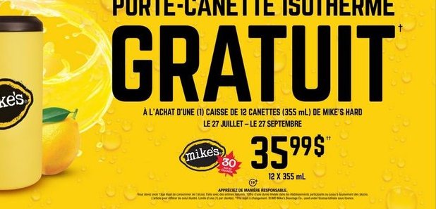 Mike's Hard Lemonade avec porte-canette isother…