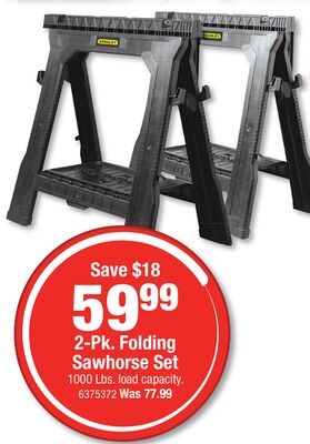 STANLEY 2-Pk. Folding Sawhorse Set