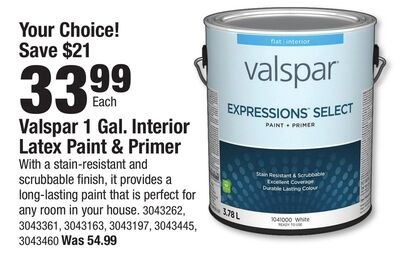 Valspar 1 Gal. Interior Latex Paint & Primer