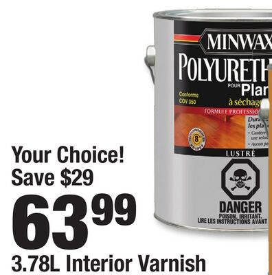 MINWAX 3.78L Interior Varnish