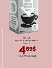 Oatly Boisson Avoine Barista
