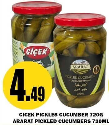 CİÇEK PICKLES CUCUMBER 720G ARARAT PICKLED CUCU…